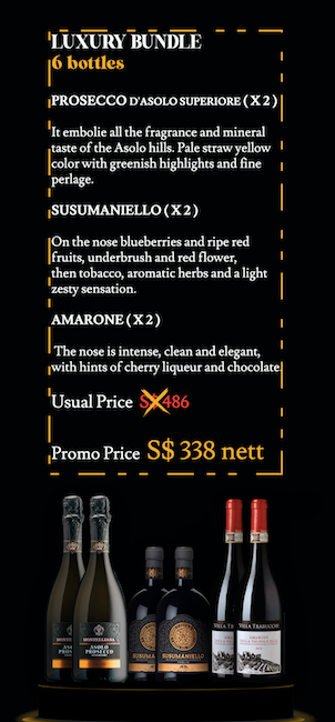 ITALIAN WINES PROMOTION: LUXURY BUNDLE  Special Offer 6 bottles   PROMO PRICE S$ 315.89+